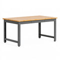Établi d'atelier 152.4 x 61 x 91.4 cm en bois et acier noir style industriel