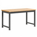 Établi 122 x 61 x 91 cm en bois et acier noir réglable pour atelier