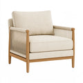 Fauteuil 78 x 82 x 86 cm en bois beige avec accoudoirs tressés style naturel