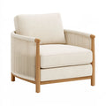 Fauteuil 78 x 82 x 85 cm en bois beige avec cordage tressé - style contemporain