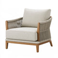 Fauteuil de jardin 82 x 86 x 82 cm en bois et corde beige style contemporain