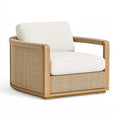 Fauteuil 78 x 82 x 78 cm en bois et fibres tressées beige écru - style naturel pour salon