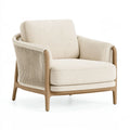 Fauteuil 76 x 82 x 82 cm en bois beige avec cordage textile style contemporain